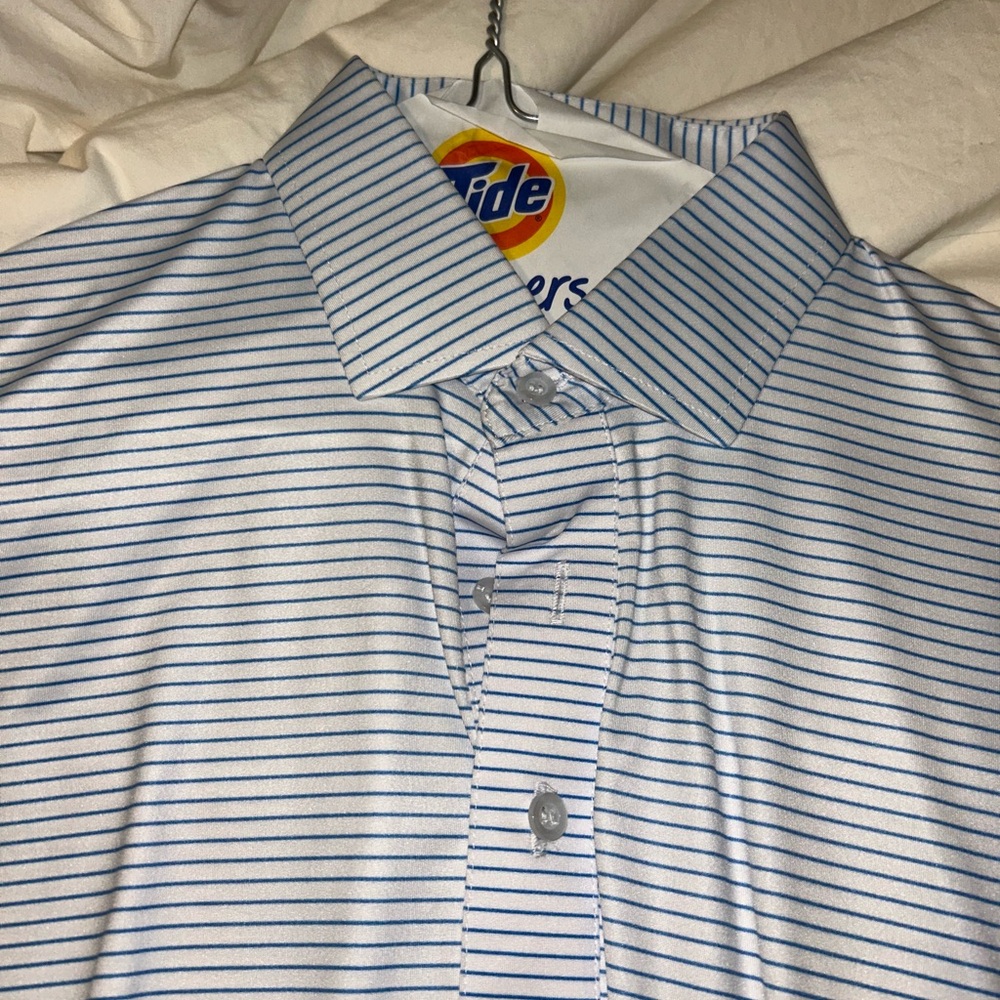 Classic Blue Striped Polo Shirt
